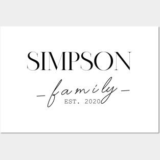 Simpson Family EST. 2020, Surname, Simpson Posters and Art